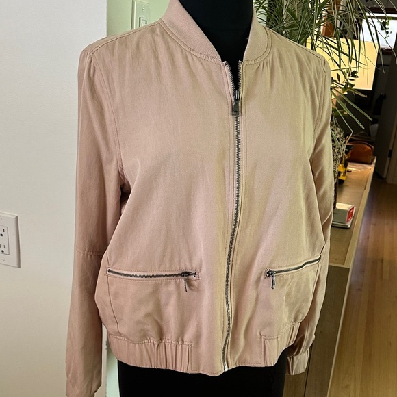 Banana Republic Bomber Jacket Women's size L Dusty Rose - Picture 3 of 9